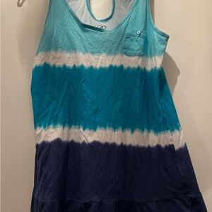 OP Juniors women’s medium 7/8 Blue and White Tie-Dye Swim Bathing suit Coverup